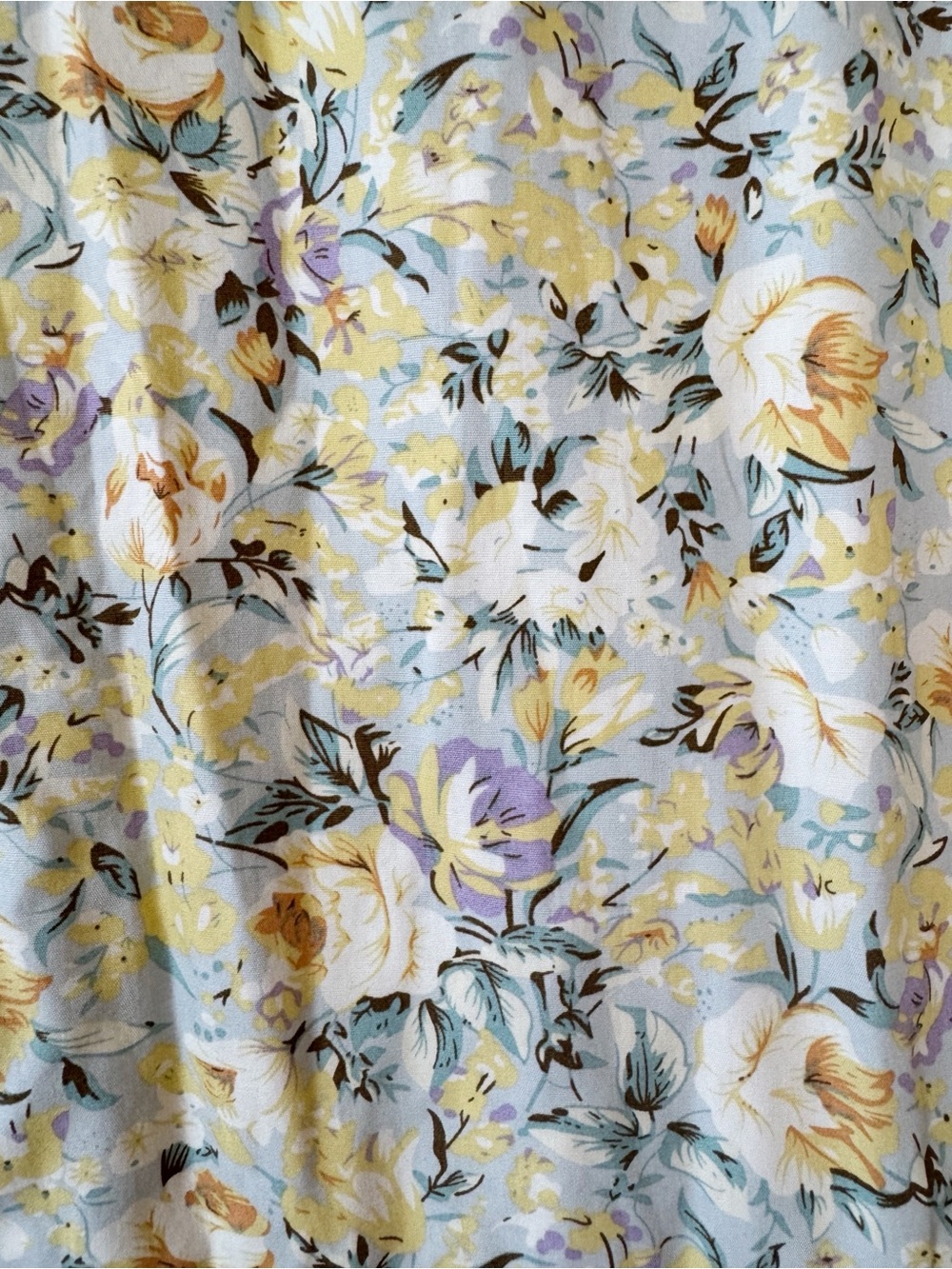 NWT O.P.T. Kate Yellow and Mint Green Floral Ruffle Flitter Sleeve Midi Dress M - Picture 6 of 12